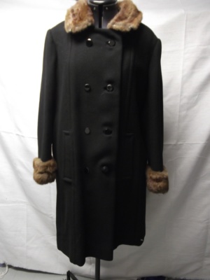 Black and Brown Women's Coat-WM CT 1400-Chest 44