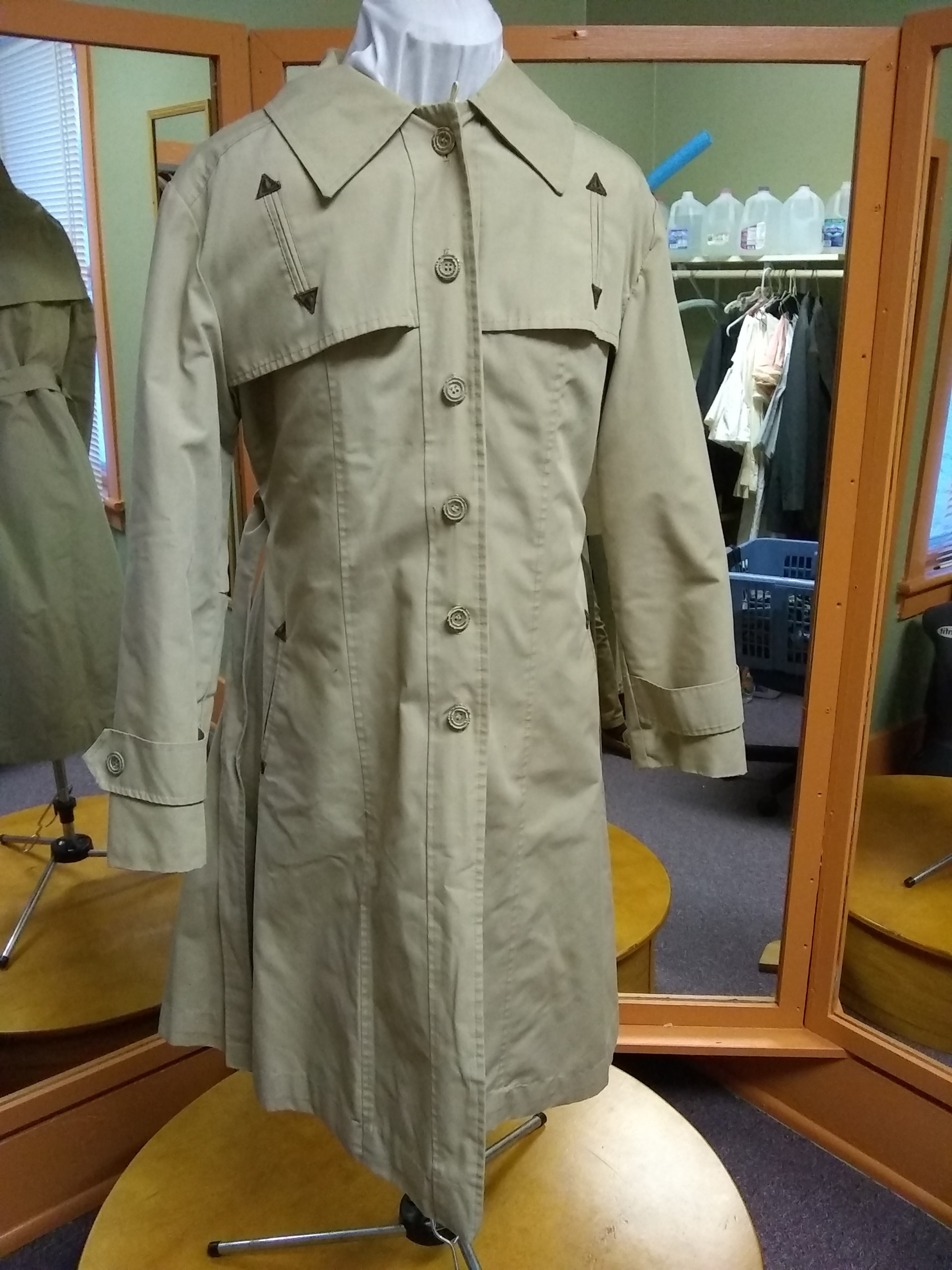 Tan knee sales length coat