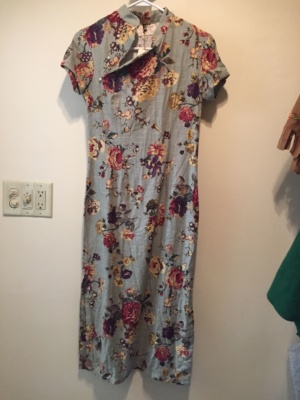 Green purple pink Modern Dress-WM DR 3328-Chest 36