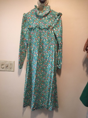 Green orange pink Modern Dress-WM DR 3429-Chest 38