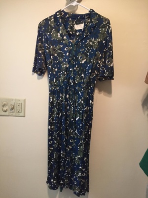 Green blue white Modern Dress-WM DR 3626-Chest 42