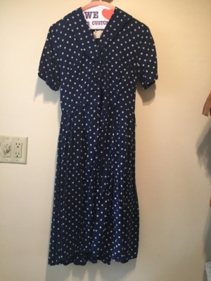 Navy white Modern Dress-WM DR 4228-Chest 34