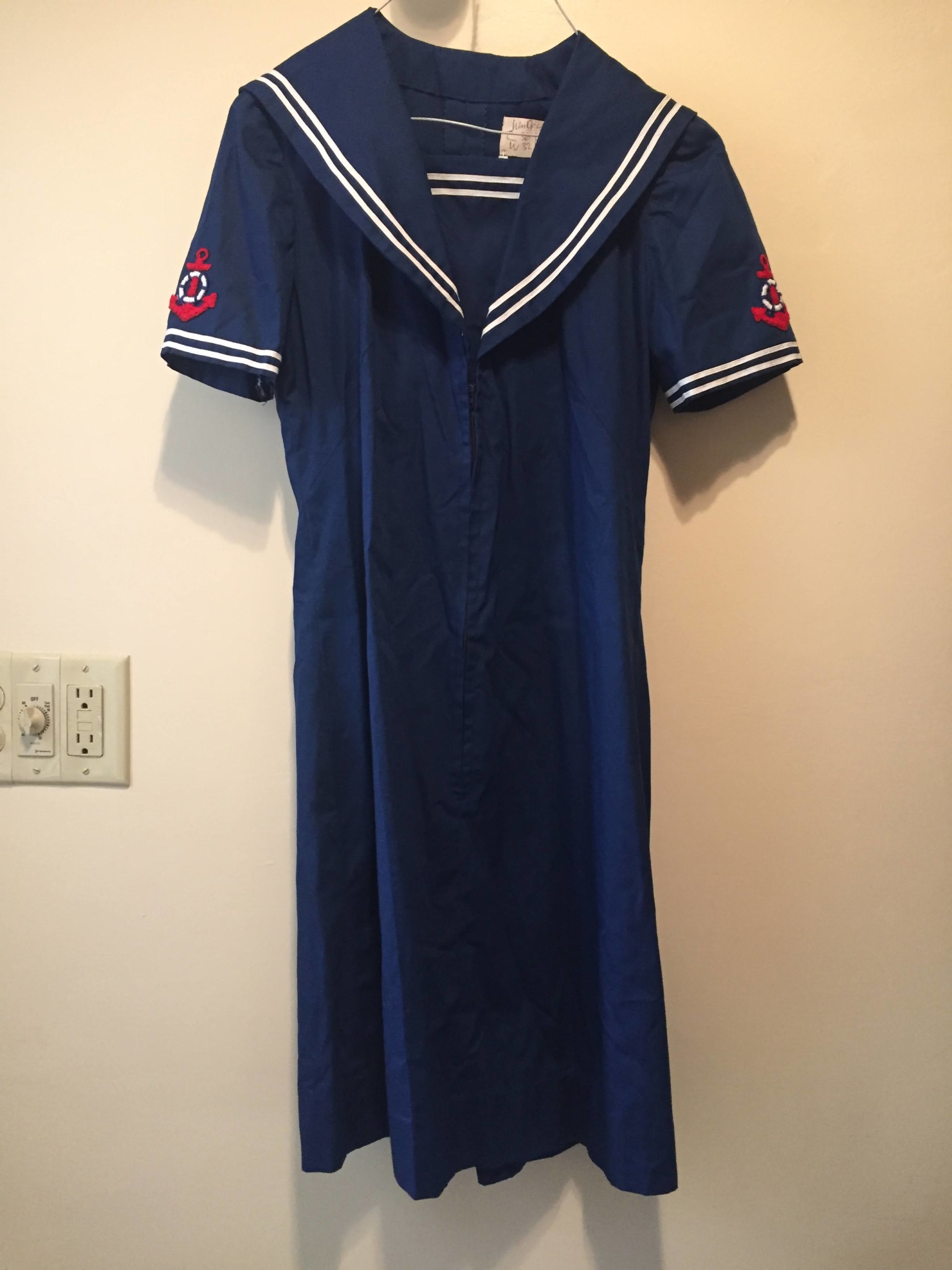 strapless open back dress Girls Pocket Paddington Bow Dress – Navy and Red 7 main image 0