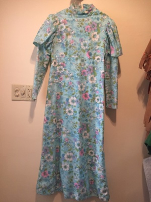 Blue green pink Modern Dress-WM DR 4325-Chest 36