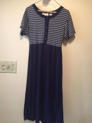 Navy white Modern Dress-WM DR 4351-Chest 36