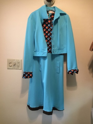 Blue white orange Modern Dress-WM DR 4526-Chest 40