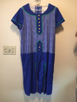 Blue green white Modern Dress-WM DR 4627-Chest 42