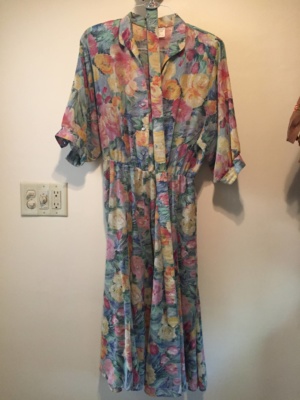 Blue yellow pink green Modern Dress-WM DR 4726-Chest 44