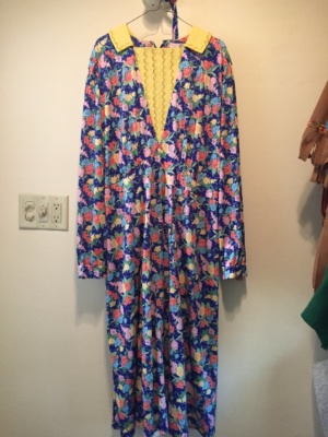 Blue yellow pink green Modern Dress-WM DR 4926-Chest 52