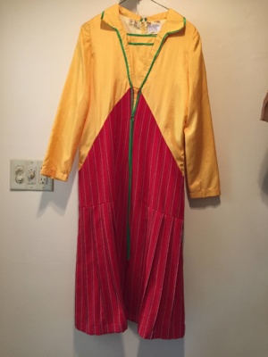 Yellow red green Modern Dress-WM DR 5350-Chest 36