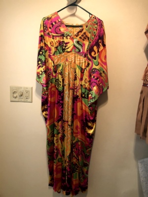 Yellow orange green pink Modern Dress-WM DR 5925-Chest 64