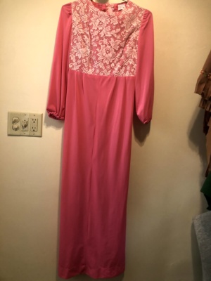 Pink white Modern Dress-WM DR 7202-Chest 34