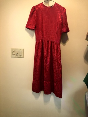 Red Modern Dress-WM DR 7326-Chest 36