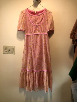 Pink yellow green Modern Dress-WM DR 7334-Chest 36