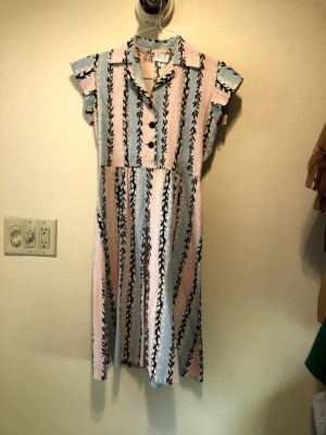 Pink blue white black Modern Dress-WM DR 7450-Chest 38