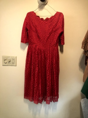 Red Modern Dress-WM DR 7528-Chest 40
