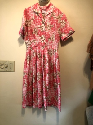 Pink white brown Modern Dress-WM DR 7532-Chest 40