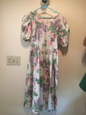 Purple, cream, pink, green Modern Dress-WM DR 9430-Chest 38