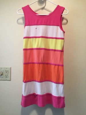 Pink orange white Children's Dress-Ch Dr 7450-Chest 32