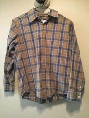 Brown blue   Children's Shirt-Ch Sh 6476-Neck 14