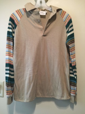 Brown green orange Children's Shirt-Ch Sh 6650-Neck 15