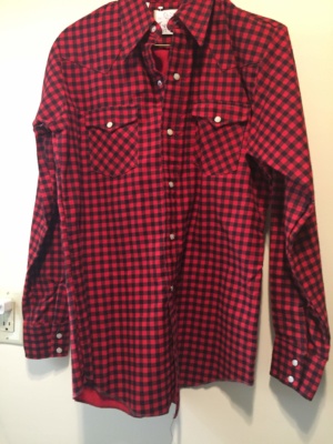 Red black Children's Shirt-Ch Sh 7475-Neck 14