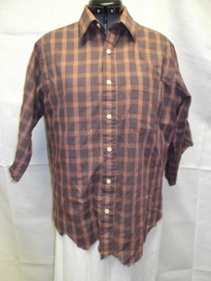 Red and brown Children's Shirt-Ch Sh 7675-Ppan-Neck 42