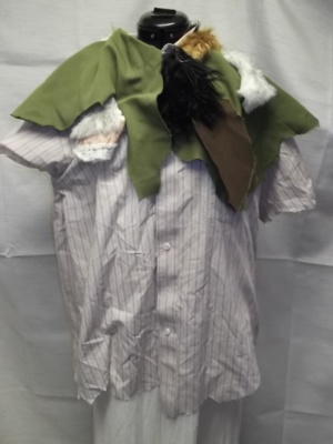 White, blue, green, and brown Children's Shirt-Ch Sh 8850-Ppan-Neck 17