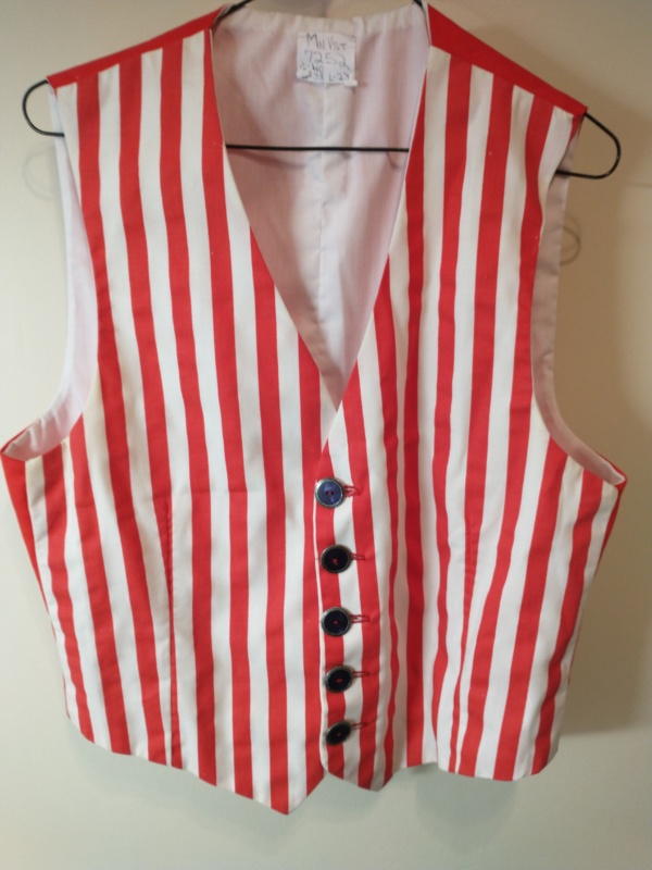Red and White Men's Vest - Mn Vst 7252-Chest 40