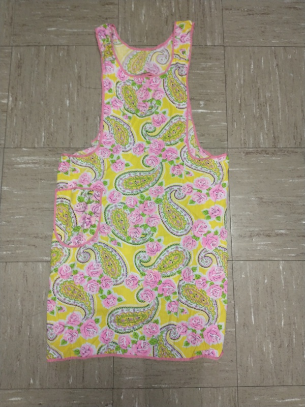 Yellow and pink Apron-Wm Fl Ap 5025-Width w/o Ties 30