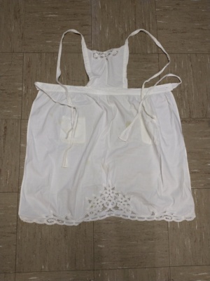 White Apron-Wm Fl Ap 8005-Width w/o Ties 24