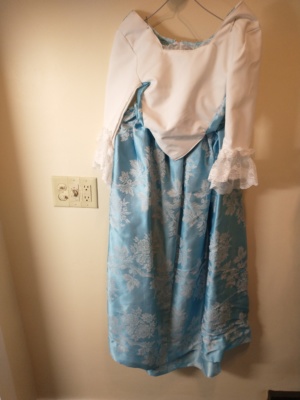 Blue and white Period Dress-Wm Pd Dr 4129-Bust 32