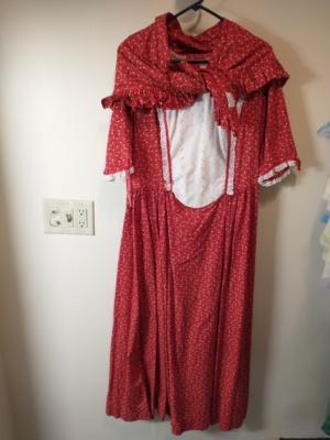 Red and white Period Dress-Wm Pd Dr 7331-Bust 36