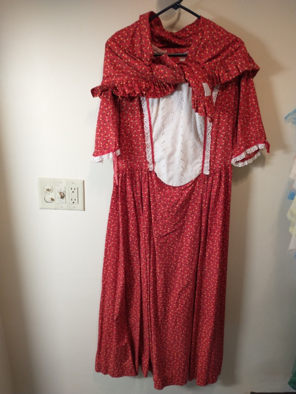 Red and white Period Dress-Wm Pd Dr 7331-Bust 36