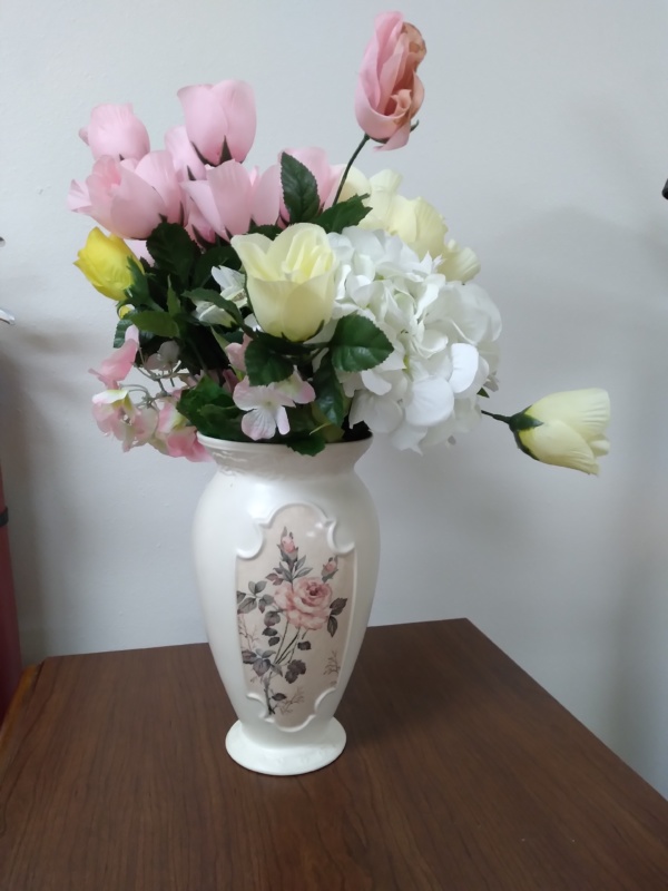 White painted vase
