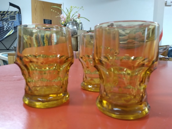 Yellow glass cups