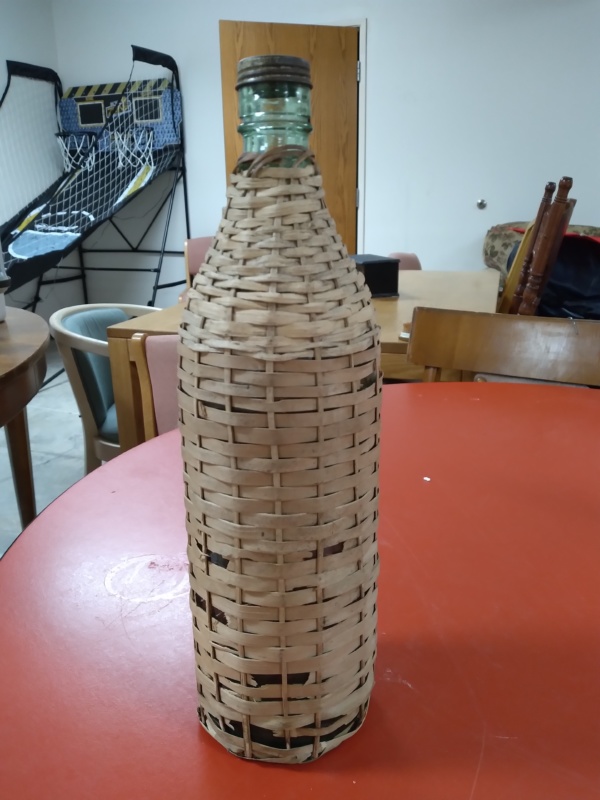 Bottle with wicker case