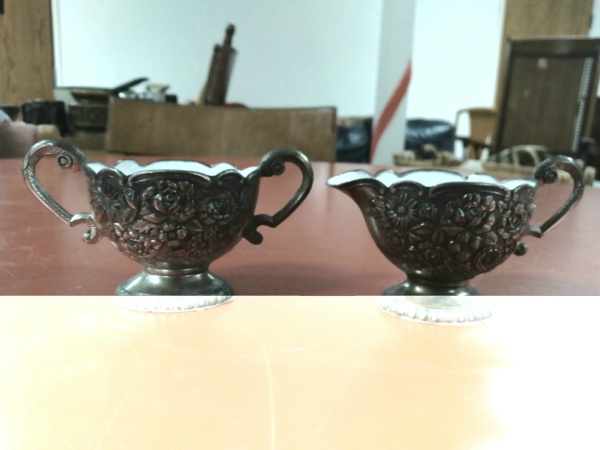 Silver Creamer and Sugar Bowl Set