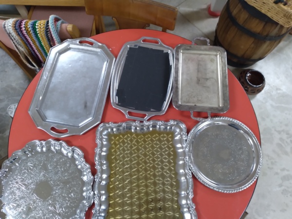 Silver serving trays