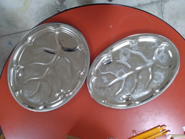 Silver Leaf Platters