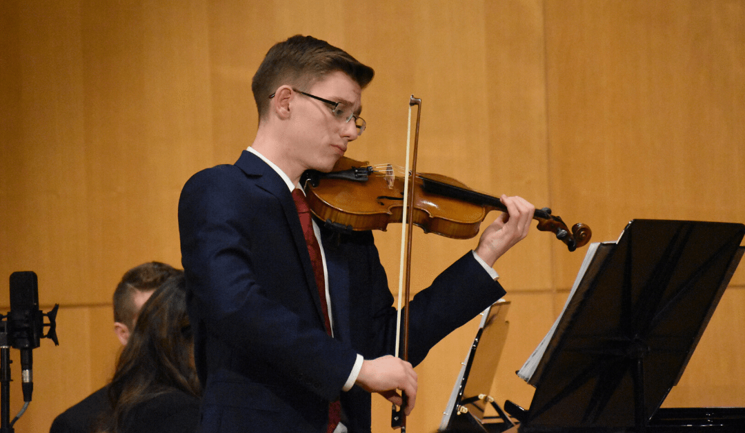 Peter Holloway plays his violin at his senior violin recital; he later explains some of his thoughts on his best performed pieces.