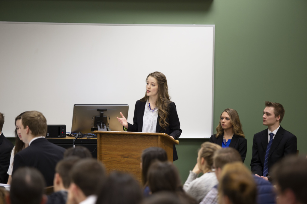 Student presents Business Capstone
